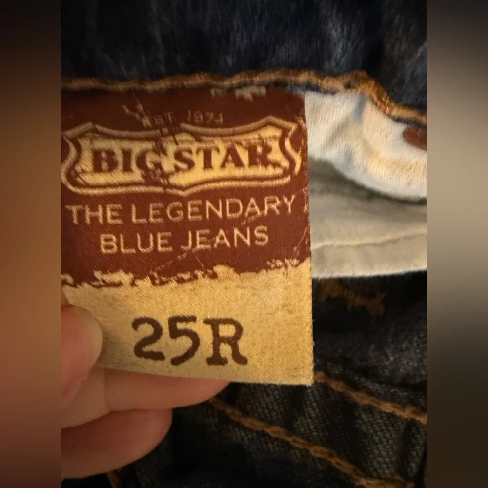 Big Star Casey Low Rise  Dark Blue Boot Cut Jeans Size 25r - Picture 9 of 13